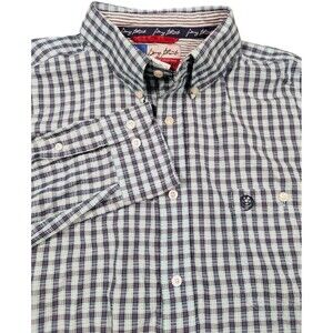 Wrangler George Straight Men's  3XLT Cowboy Cut Collection Blue Long Sleeve